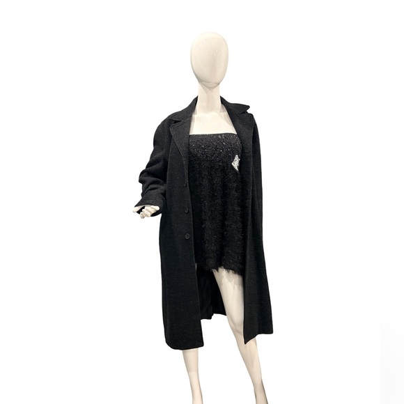 Vintage Grey Wool Blend Coat (Men's Large, Fits Women’s M/L Boyfriend Style) - Picture 2 of 13